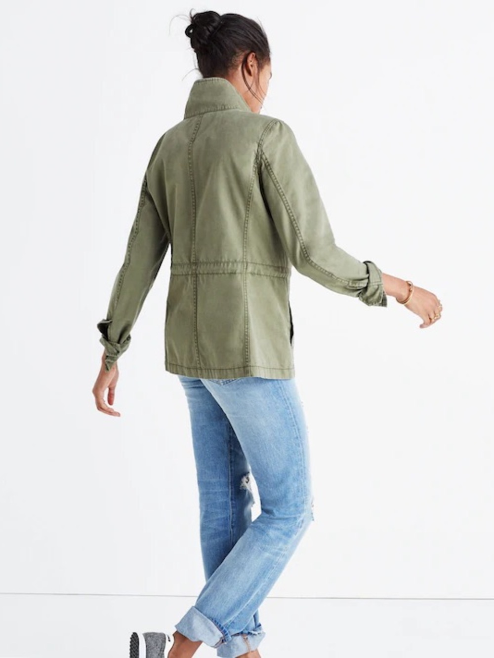 Madewell Women’s Fleet Utility Cotton Jacket in Desert Olive Size Small - Picture 2 of 16